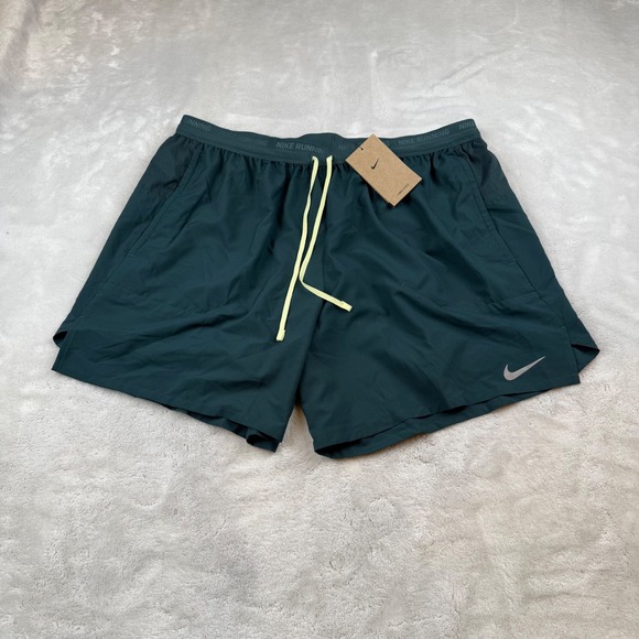 Nike Stride Run Division Running Shorts Mens XXL 2XL 7" Trail Green - Picture 1 of 9